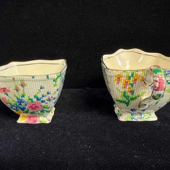 Vintage Chintz Royal Winton Queen Anne Creamer & Open Sugar bowl tea - B1354 - Picture 2 of 14